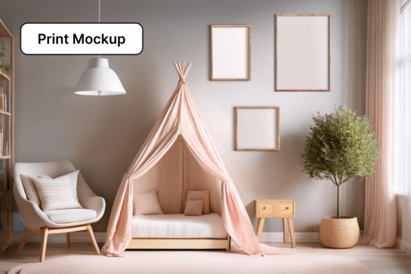 Download 3 Editable Prints Nursery Room Mockup - Print Collection