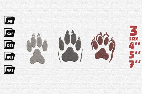 Download Stylized Paw Print Applique Set - Print Collection