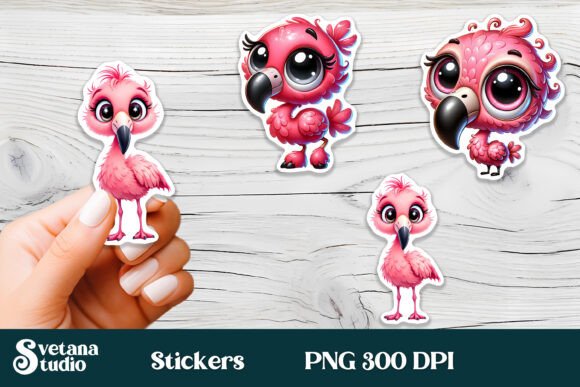 Download Funny Flamingo Stickers PNG Printable - Print Collection