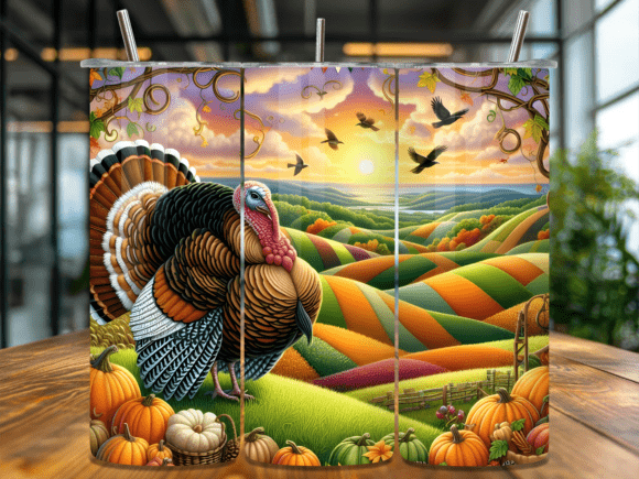 Download Turkey on Rolling Hills Tumbler Wrap - Rolling hills Collection