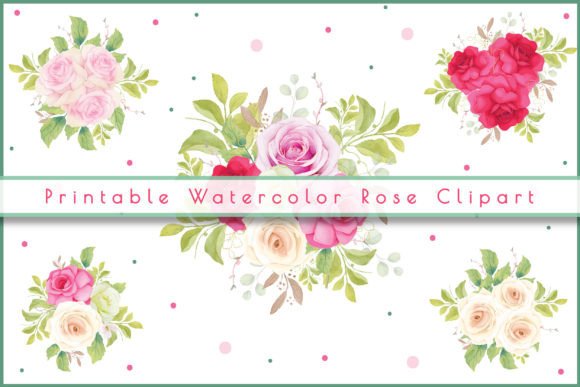 Download Printable Watercolor Rose Clipart, PNG - Print Collection