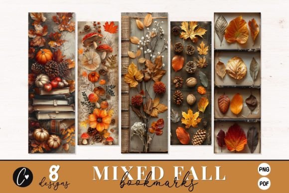 Download Mixed Fall Printable Bookmark Designs - Print Collection