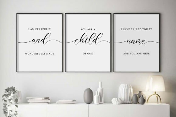 Download Bible Verse Wall Art Set of 3 Prints - Print Collection