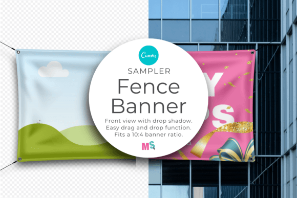 Download Fence Banner Canva Mockup Template - Mockup template Collection