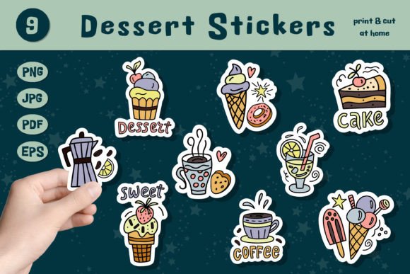 Download Dessert Stickers. Printable Stickers - Print Collection