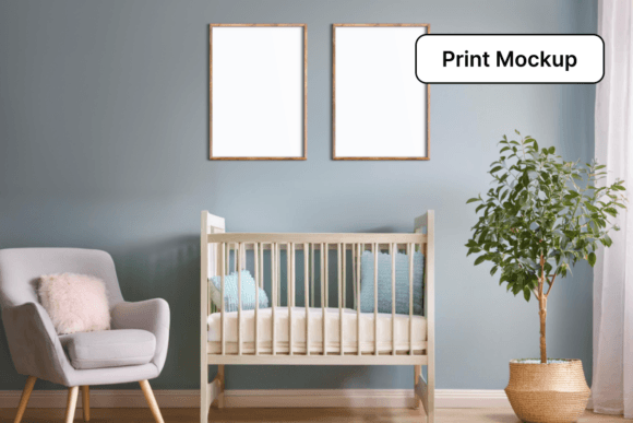 Download 2 Prints Nursery Room Mockup PSD - Print Collection