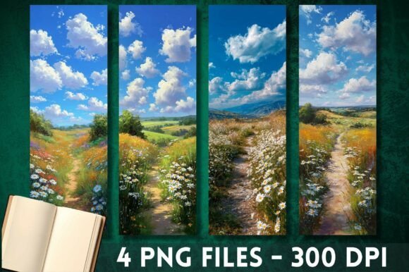 Download Wildflower Meadow Rolling Hills Bookmark - Rolling hills Collection