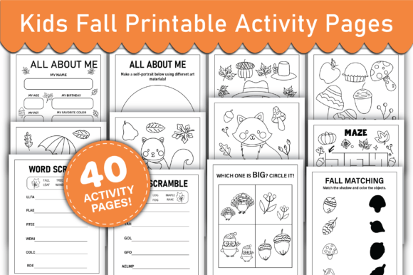 Download Kids Fall Printable Activity Pages - Print Collection