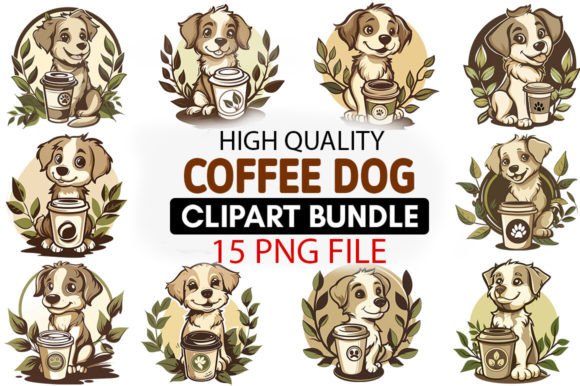Download Dog and Coffee Clipart PNG Bundle - Coffee clipart png Collection